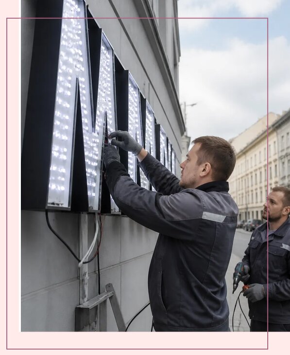 Изготовление и монтаж светодиодных LED вывесок в Кашире