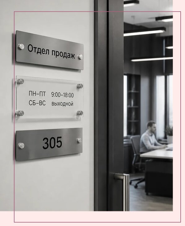Офисные таблички на дверь в Кашире по цене от 5103 р. | Аванза-Кшр